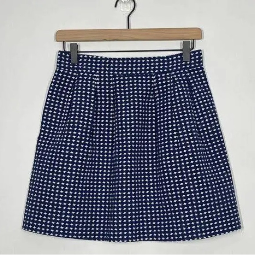 Blue patterned mini skirt